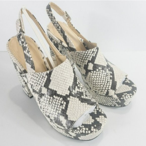 Guess Caleesi Platform Cork Sandals Snake -7 - Picture 3 of 6